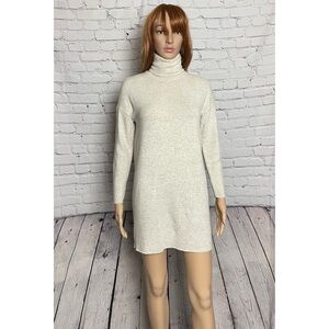Zara Trafaluc Beige Soft Touch High Neck Sweater Dress Size S